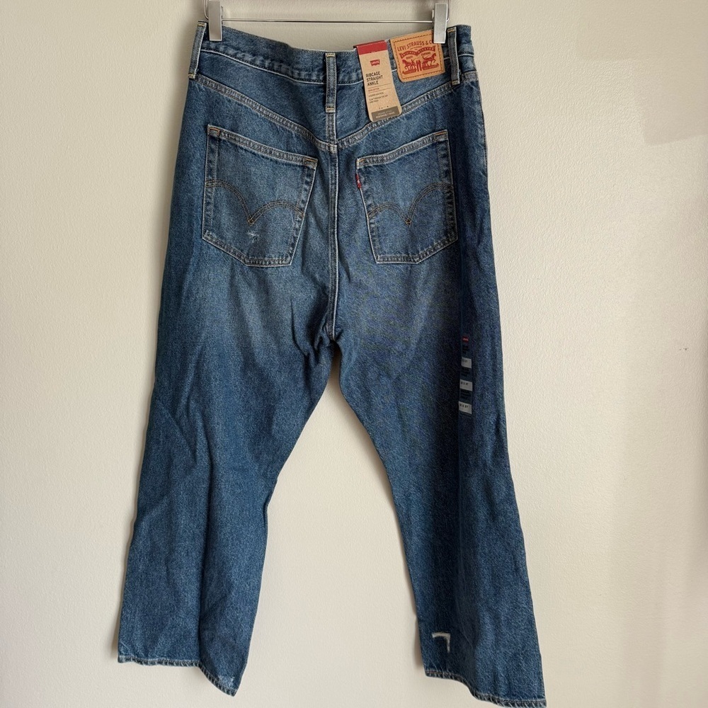 NWT Levi’s ribcage straight ankle jeans medium wash distressed size 32 - Picture 5 of 7